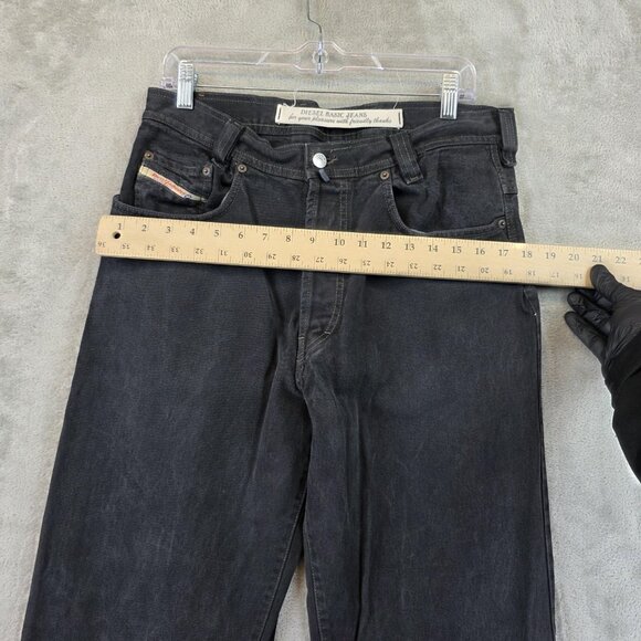 Vintage Diesel Jeans Mens 33 Black Saddle Button Fly Made in Italy 90s Denim - Picture 6 of 14